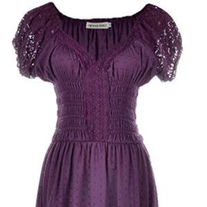 Renaissance Peasant Lace Trimmed Dress